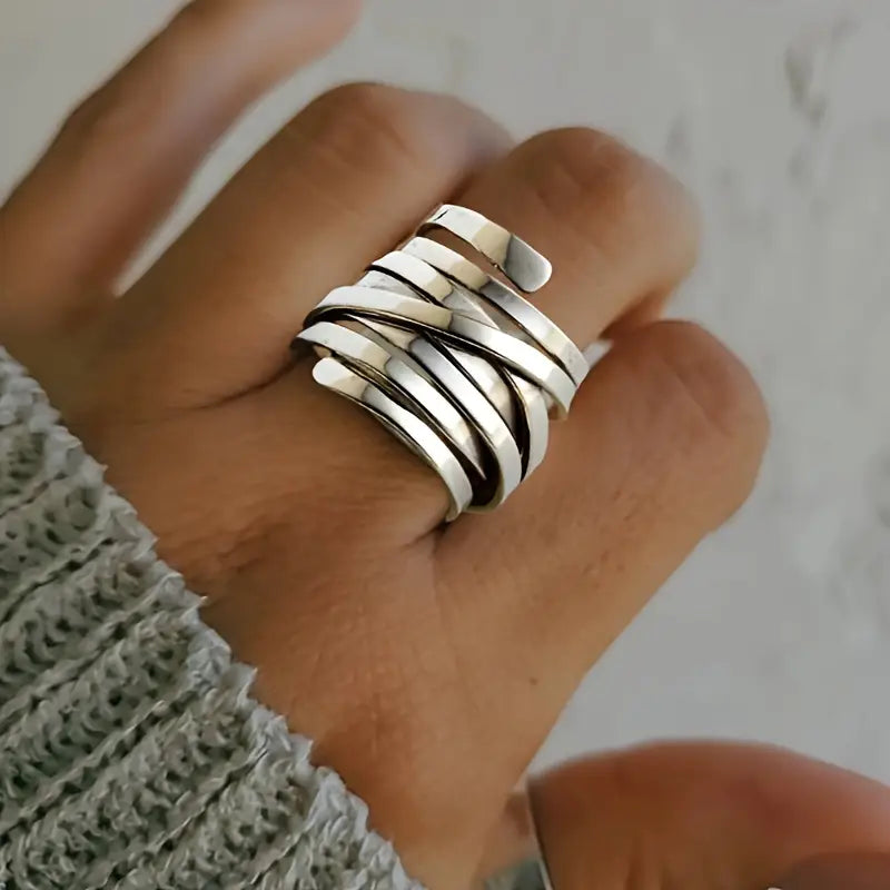 Silver Multi-Band Wrapped Ring Jula Jewelry