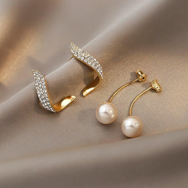 Golden Pearl Earrings Jula Jewelry