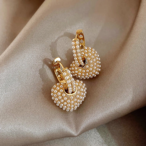 Golden Love Pearl Earrings Jula Jewelry