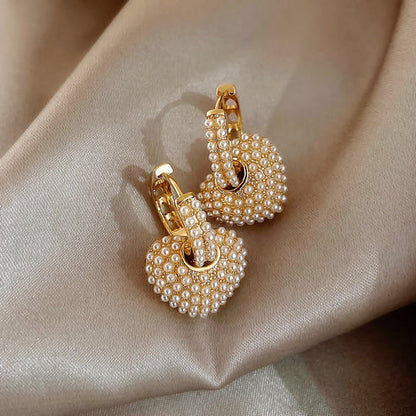 Golden Love Pearl Earrings Jula Jewelry