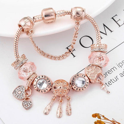 Rose Dreamcatcher Bracelet with Sterling Silver Charms Included Jula Jewelry