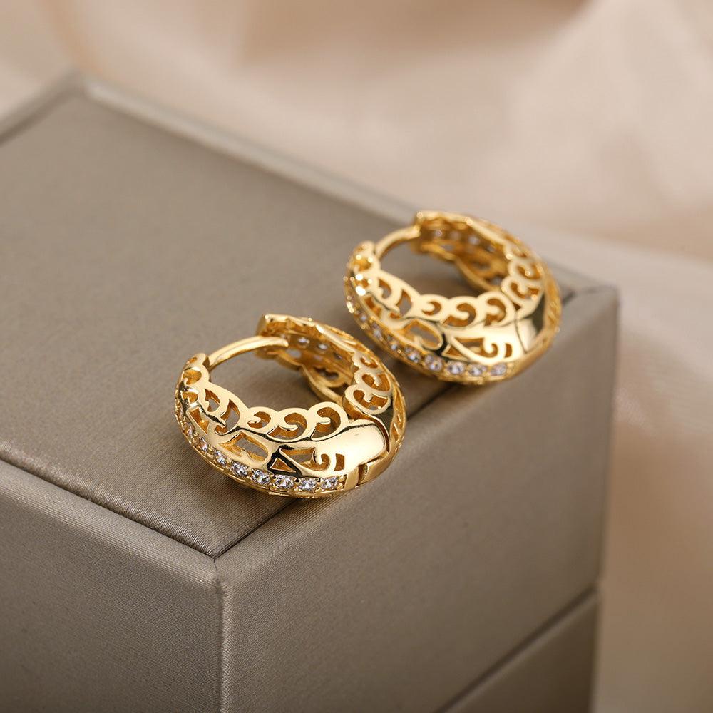 Minimalist Gold Mandala Earrings Jula Jewelry