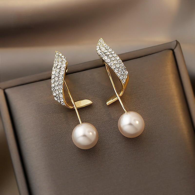 Golden Pearl Earrings Jula Jewelry