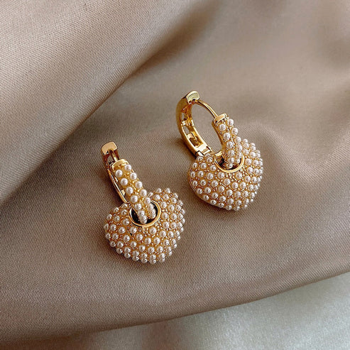 Golden Love Pearl Earrings Jula Jewelry