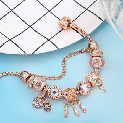 Rose Dreamcatcher Bracelet with Sterling Silver Charms Included Jula Jewelry