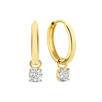 Moon Tears Stone Hoop Earrings Jula Jewelry