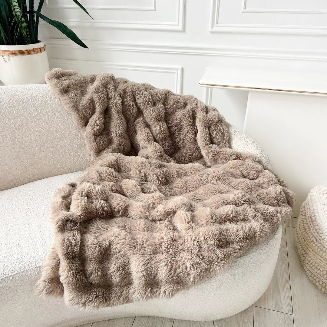 Cozy Blanket Soft Warm Rabbit Fleece Throw for Home Decor SleepingPillow