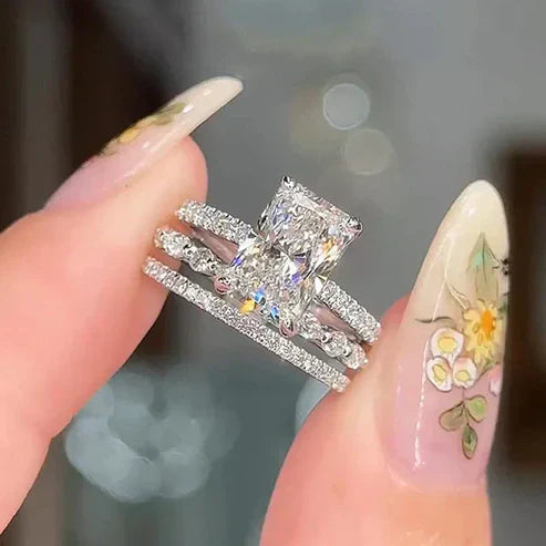 Jaily 3-Piece Wedding Ring Set Jula Jewelry
