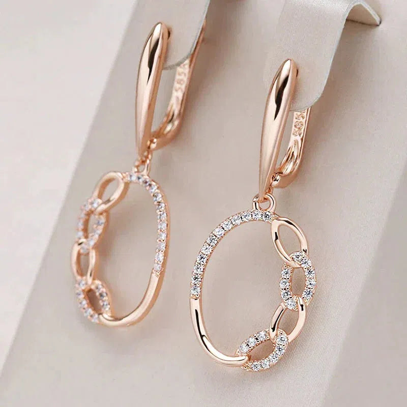 Elegant earrings with zirconia gold Jula Jewelry