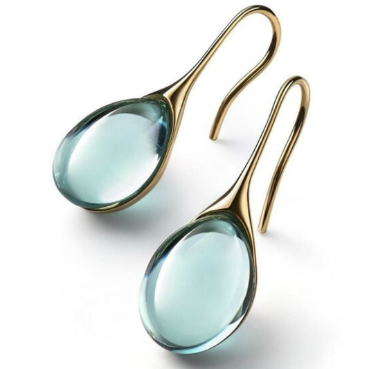 Crystal drop earrings in silver and gold Jula Jewelry