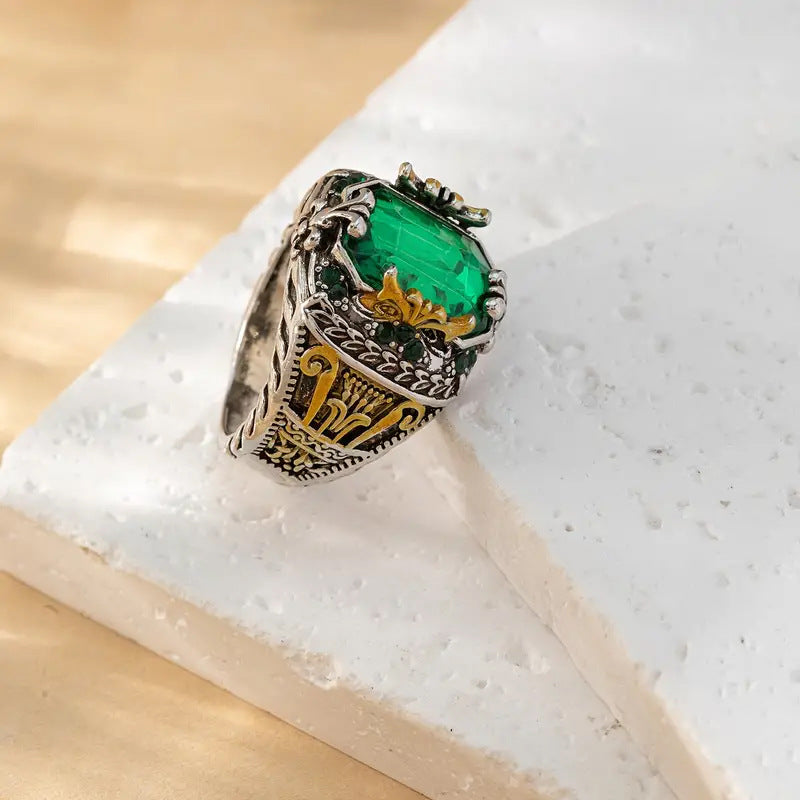 Vintage Silver Emerald Ring Jula Jewelry