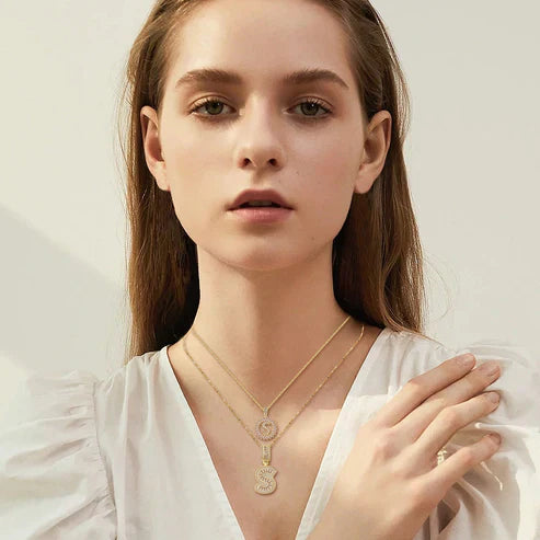 Pavé Initial Necklace Set Jula Jewelry