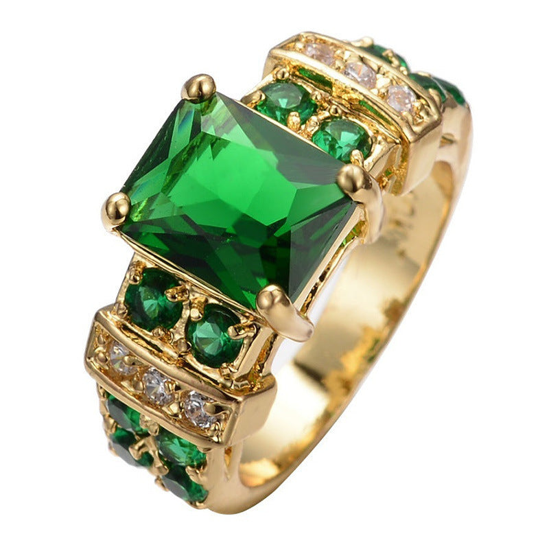 Emerald Gold Geometric Ring Jula Jewelry