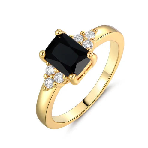 Black Spinel Baguette Band Ring Jula Jewelry