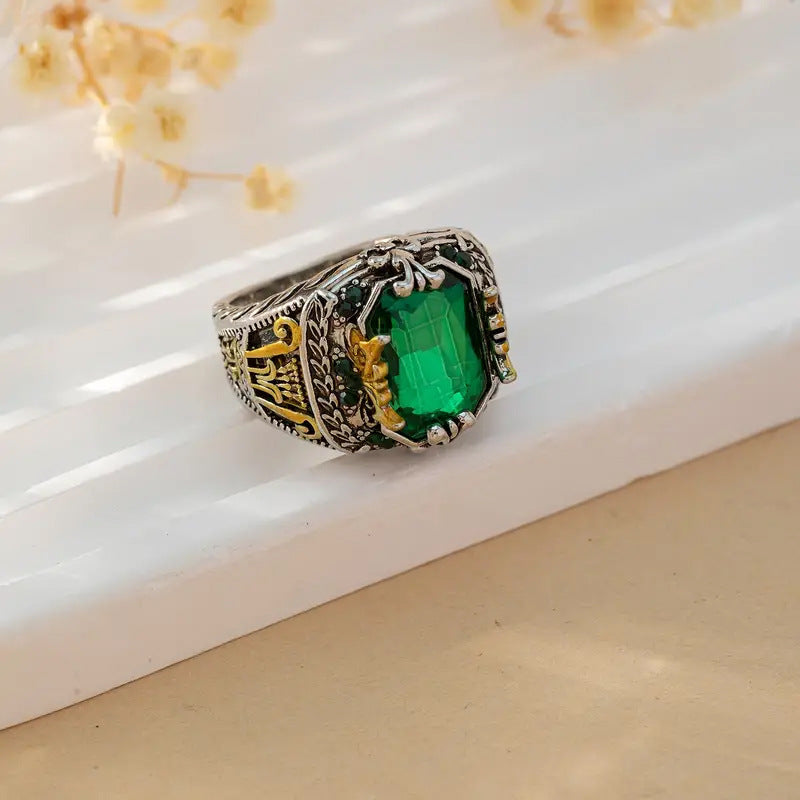 Vintage Silver Emerald Ring Jula Jewelry
