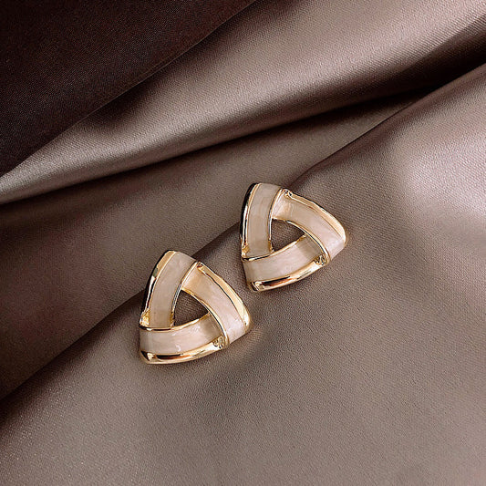Modern Geometric Gold Pearl Ear Jewelry Jula Jewelry