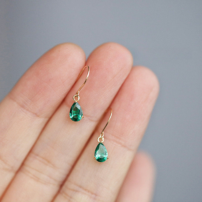 Gold Emerald Teardrop Earrings Jula Jewelry