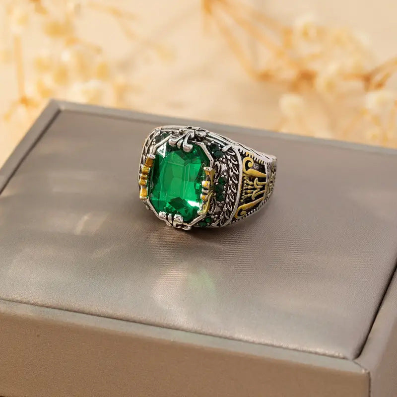 Vintage Silver Emerald Ring Jula Jewelry