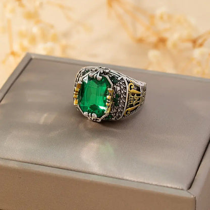 Vintage Silver Emerald Ring Jula Jewelry