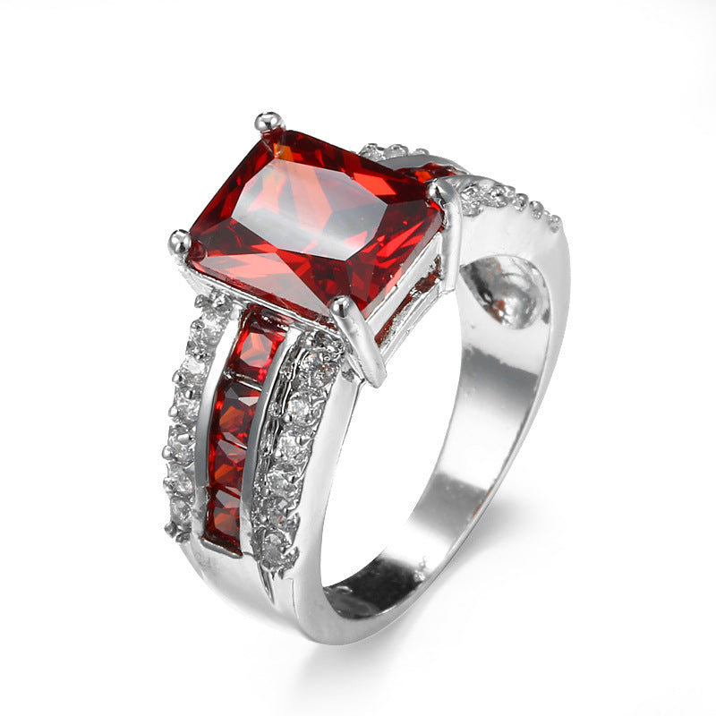 Silver Ruby Split-Band Ring Jula Jewelry