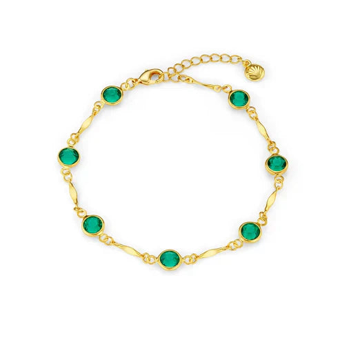 Emerald Chain Link Bracelet Jula Jewelry