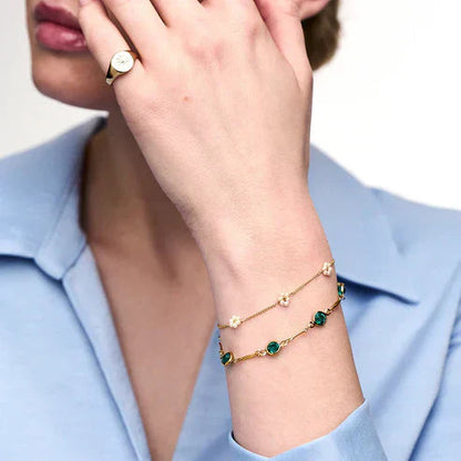 Emerald Chain Link Bracelet Jula Jewelry