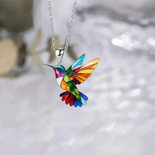 Beautiful Hummingbird Pendant with Bonus Earrings Jula Jewelry