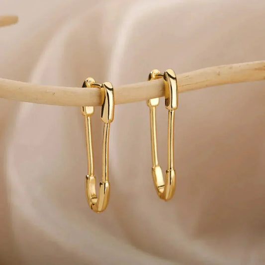 Minimalist Golden Clip Earrings Jula Jewelry