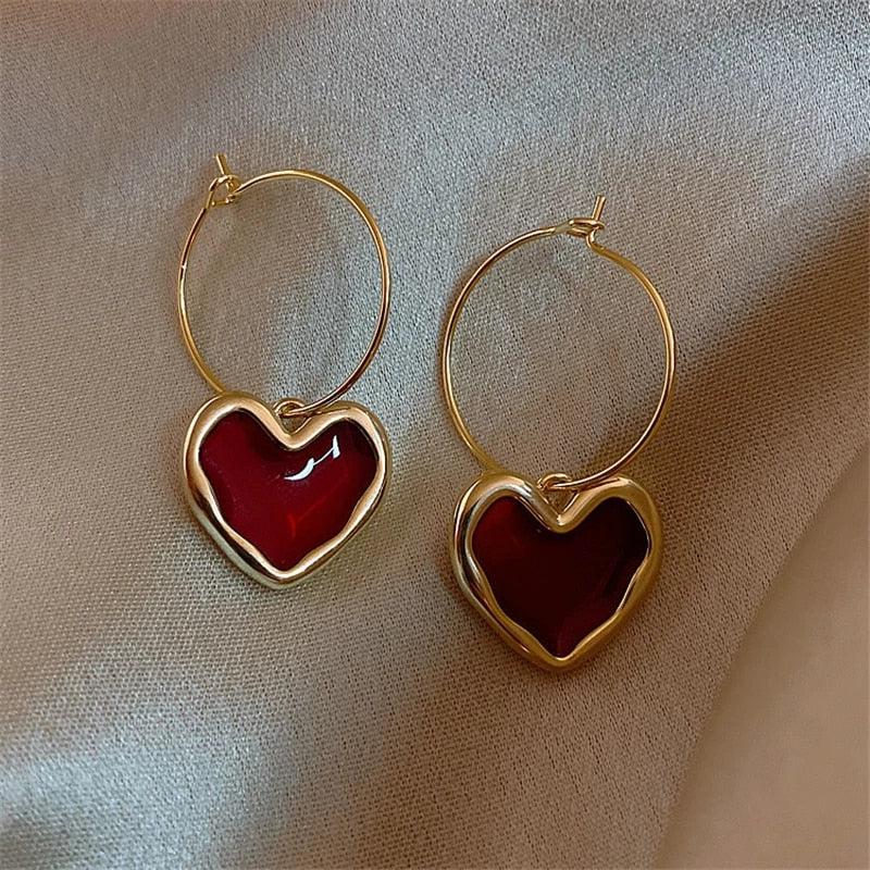 Gold heart earrings Jula Jewelry