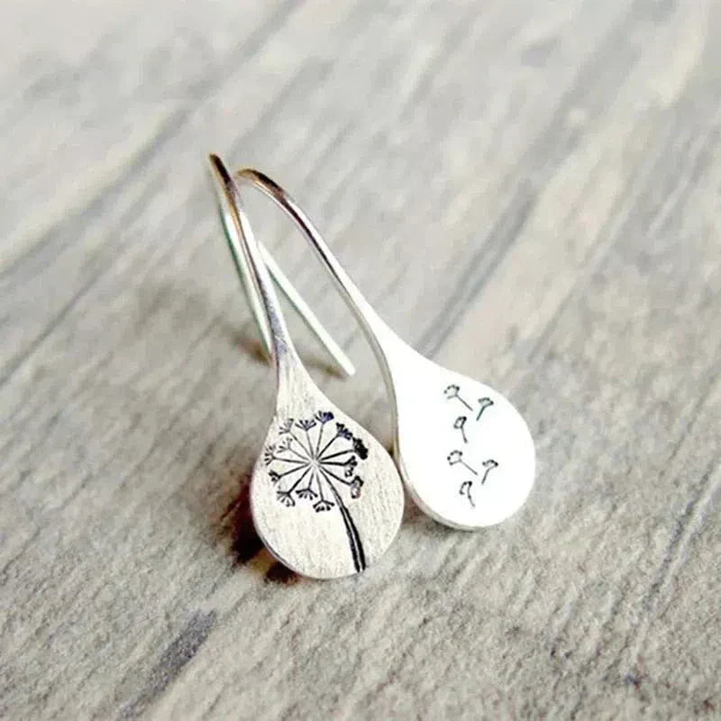 Dandelion Leaf Earrings crafted from 925 Silver Jula Jewelry