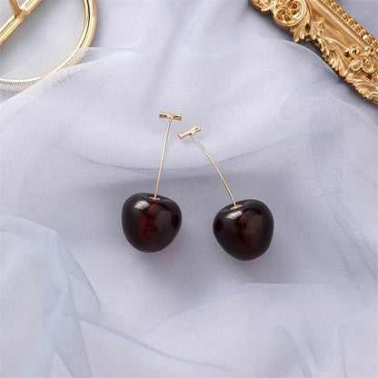Red Cherry Elegant Earrings Jula Jewelry