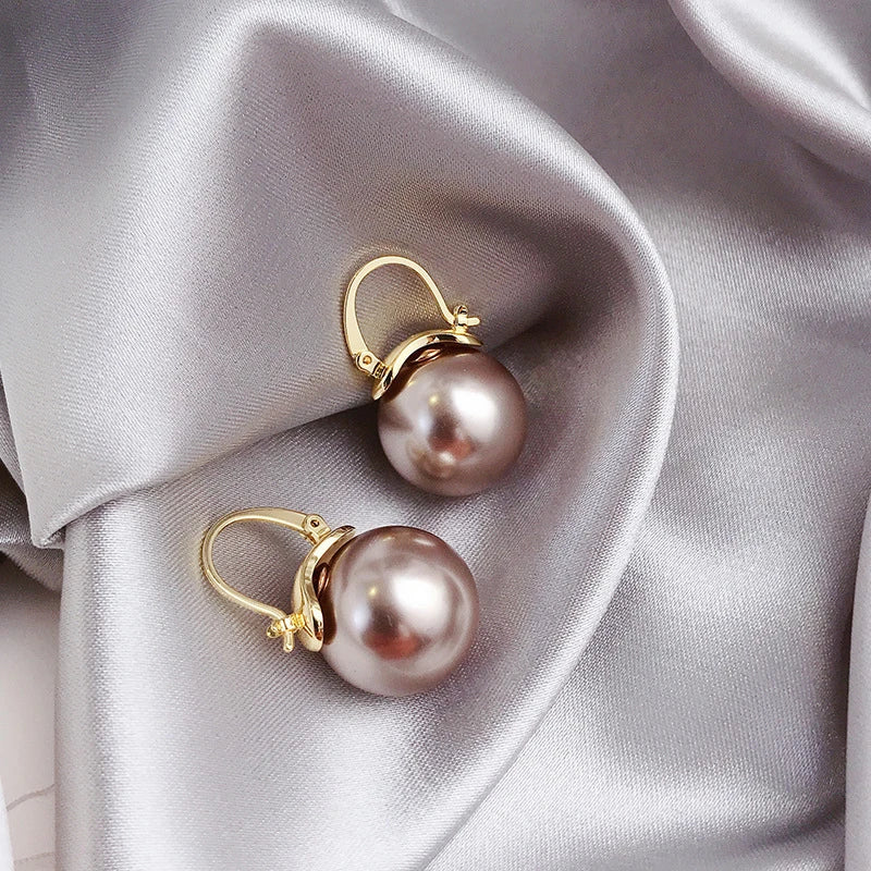 Gold Thick Pearl Earrings Jula Jewelry