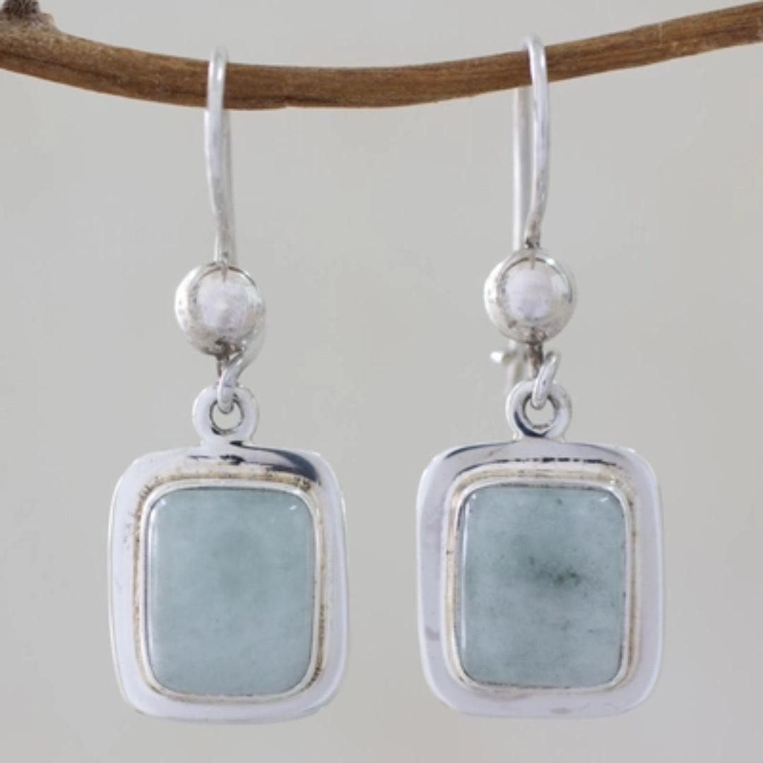 Blue Vintage Square Sterling Silver Ear Studs Jula Jewelry