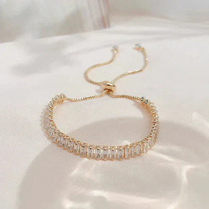 Adjustable Gold and Silver Bracelet with Cubic Zirconia Jula Jewelry
