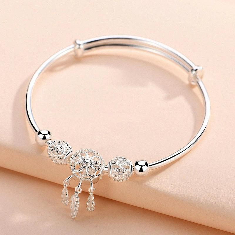 925 Silver Adjustable Dreamcatcher Bangle Jula Jewelry