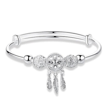 925 Silver Adjustable Dreamcatcher Bangle Jula Jewelry