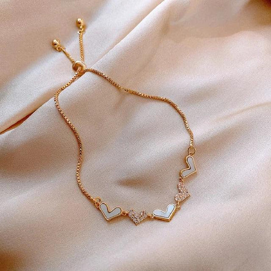 Adjustable Golden Heart Bracelet Jula Jewelry