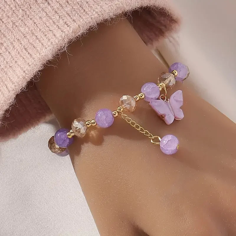 Beautiful Butterfly Beaded Elastic Bracelet Jula Jewelry