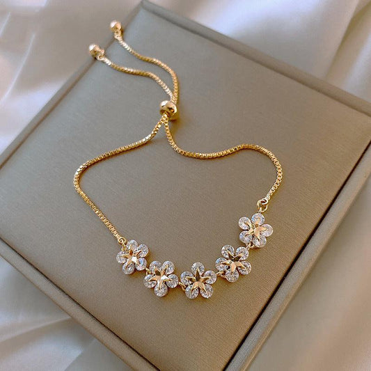 Gold Crystal Daisy Bracelet Jula Jewelry