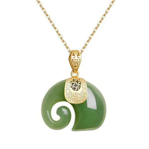 Hetian Jade Elephant Pendant Necklace -> Hetian Jade Elephant Charm Necklace Jula Jewelry