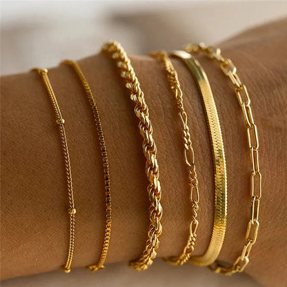 Paige | Set of Six Multi-Layer Bracelets Jula Jewelry
