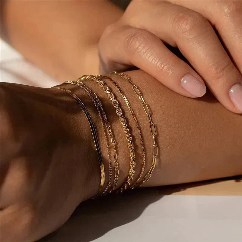 Paige | Set of Six Multi-Layer Bracelets Jula Jewelry