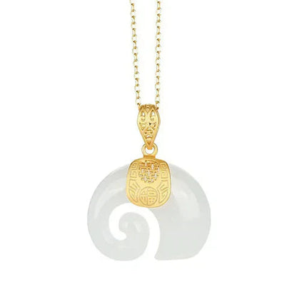Hetian Jade Elephant Pendant Necklace -> Hetian Jade Elephant Charm Necklace Jula Jewelry