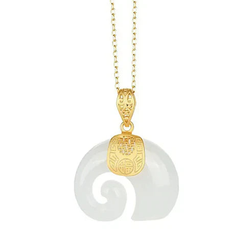 Hetian Jade Elephant Pendant Necklace -> Hetian Jade Elephant Charm Necklace Jula Jewelry