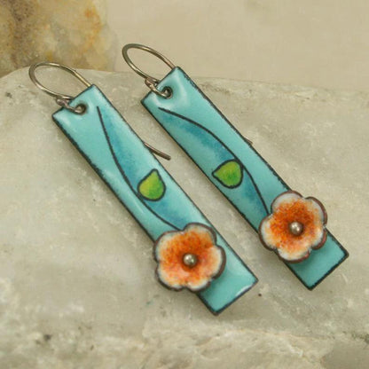Enamel Flower Earrings Jula Jewelry