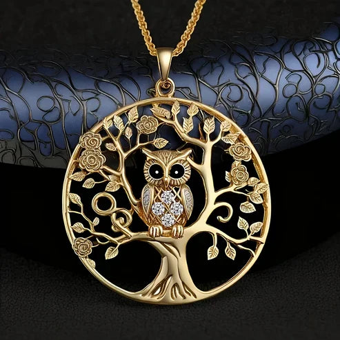 Golden Owl Life Tree Necklace Jula Jewelry