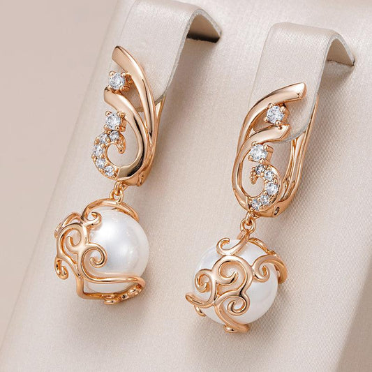 Elegant earrings adorned with freshwater pearls Jula Jewelry