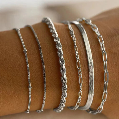 Paige | Set of Six Multi-Layer Bracelets Jula Jewelry