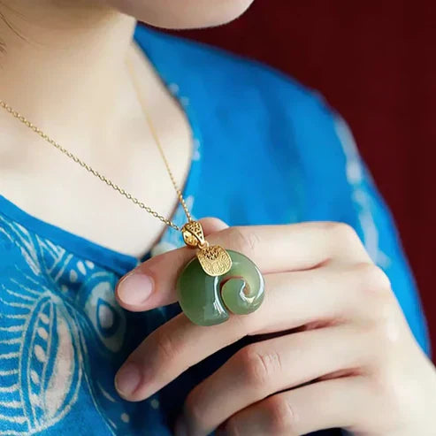 Hetian Jade Elephant Pendant Necklace -> Hetian Jade Elephant Charm Necklace Jula Jewelry
