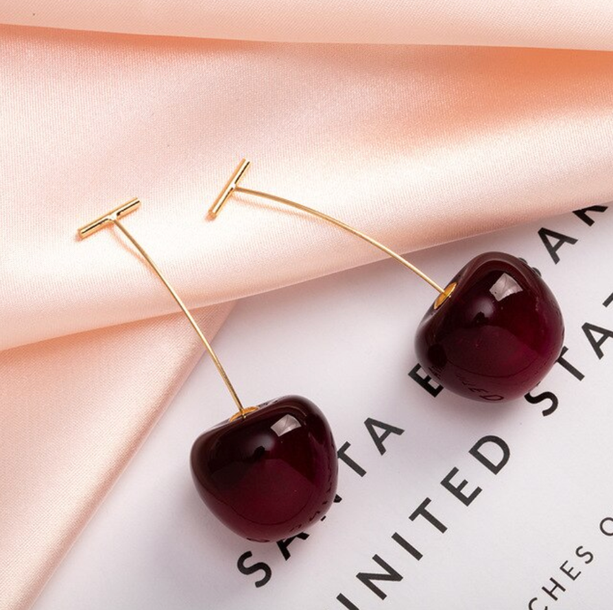 Red Cherry Elegant Earrings Jula Jewelry